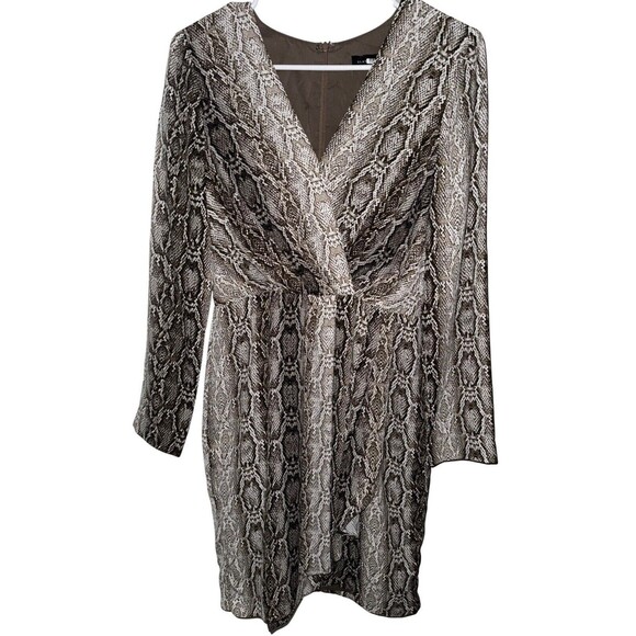 Slate & Willow Faux Python Wrap Style Mini Dress Sz 4 - Picture 3 of 5